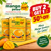 MangoPetee® Indian Alphonso Mango Pulp (Ratnagiri) – Unsweetened | Starter Box – Buy 2, Get 3rd tin 50% Off