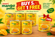 MangoPetee® Dessert Box: Buy 5, Get 1 Free- Indian Alphonso Mango Pulp (Ratnagiri) - Sweetened